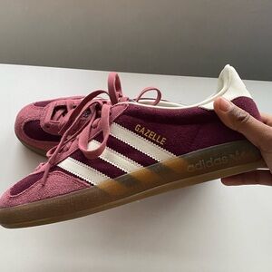 Adidas Gazelle Indoor Burgundy and Pink Shoes